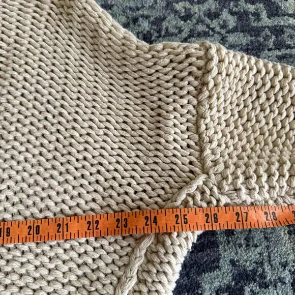 Free People Chunky Knit Cream My Only Sunshine Pullover Mockneck Sweater Preppy - Picture 14 of 16